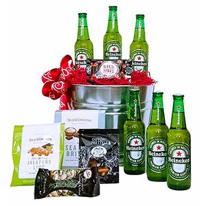 Heineken Gift Basket with Snacks from Give Them Beer